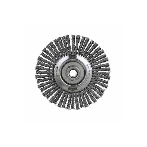 Osborn 99082 STRINGER BEAD KNOT WIRE WHEEL 4 in. ODx.020 in. STEELx5/8-11 NC AHClamshell 9908200R - main